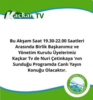 Ilgaz Dernekler Birliği Başkanı Ve Yönetimi Kaçkar Tv'nin Konuğu oldu..